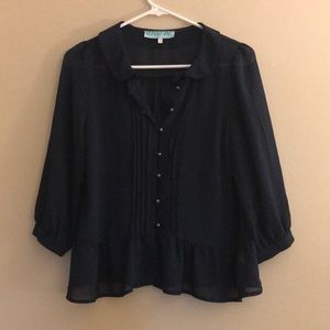 Sheer Navy Blouse